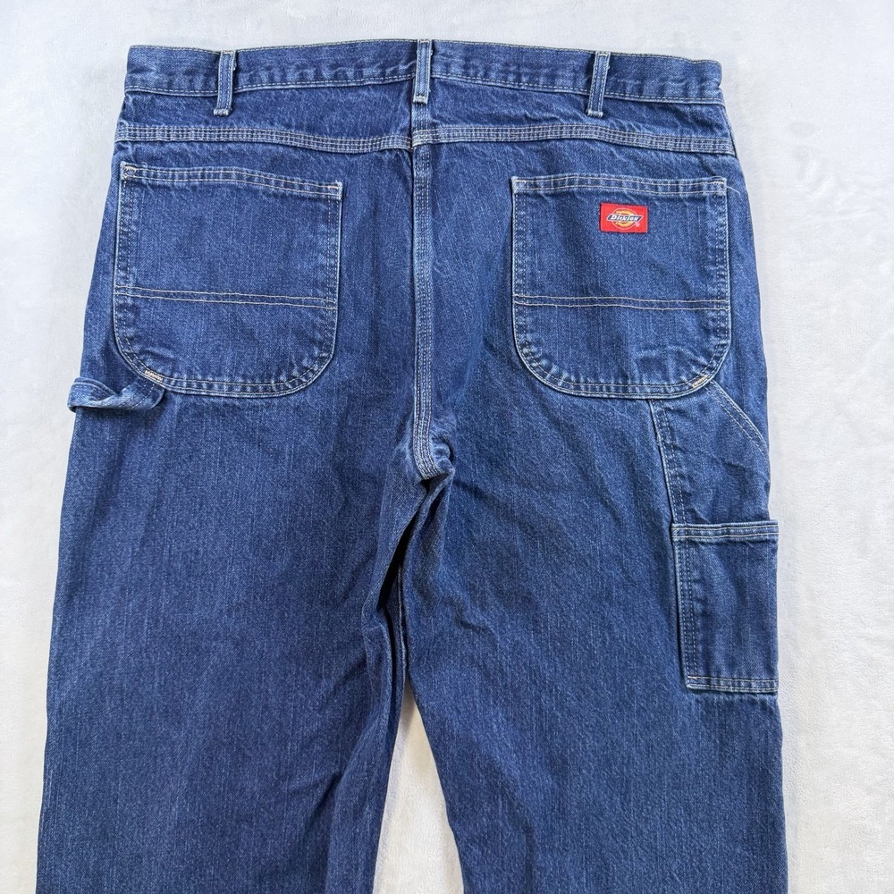Dickies Mens 38x30 Relaxed Fit Carpenter Jeans Blue Dark Wash Workwear
